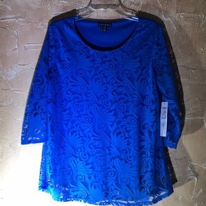 Tribal Blue Top New With Tags Never Worn
